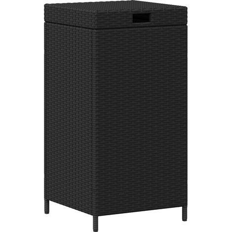 Cesta de Basura Exterior Negro 40 x 40 x 80 cm ratán sintético vidaXL