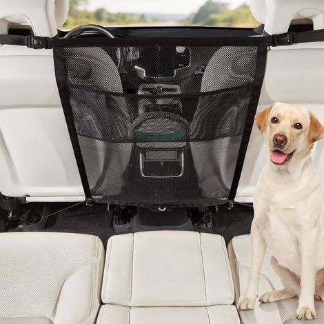 Grille Pare-Chien pour Voiture avec Poches de Rangement, Filet de séparation pour Chien pour siège Avant, barrière de sécurité Contre Chien de siège arrière, Ajustement Universel (1/5)