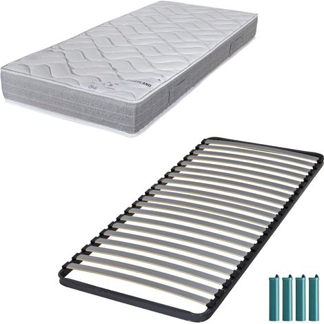 Matelas et sommier 90x190 Mousse - Maryland - Soutien ferme - Fabriqué en France (1/5)