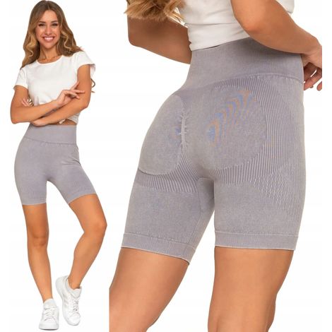 Leggings sportivi da donna per ciclismo, vita alta, push-up, allenamento, Moraj L/XL, grigio (1/5)