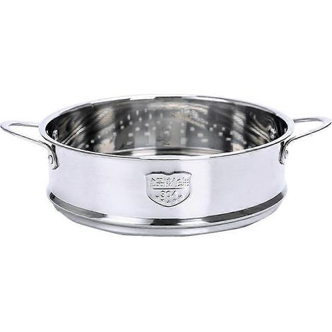 Panier vapeur 18 cm avec poignées pratiques en acier inoxydable, idéal pour la cuisson des petits pains à la maison ou au restaurant (argenté) (style aléatoire)-18cm-Silver (1/4)