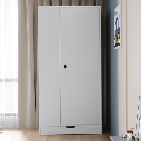 Armoire 1 Porte 70x170cm - Avec Étagère & Rangements - Pour Chambre, Bureau - Blanc (1/5)