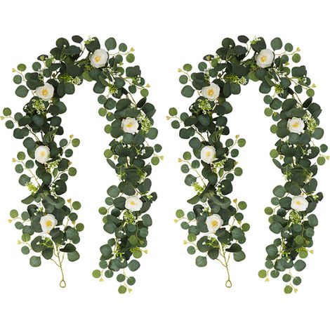 de fleurs artificielles feuilles vigne décoration murale fleurs/ficelle 2Guirlande fond-195CM 6 vertes (1/5)