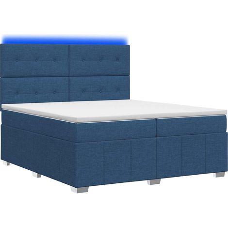 Maison Exclusive - Letto Box Spring LED con Materasso Blu 200 x 200 cm Tessuto (1/5)