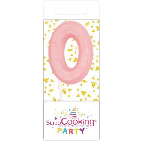 Bougie - SCRAP COOKING PARTY - Mini Bougie - Personnalisable - Décoration de gâteau - Blanc