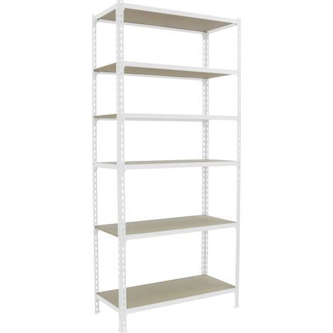 Simonrack Étagère légère blanche et bois 2500 mm (1/5)