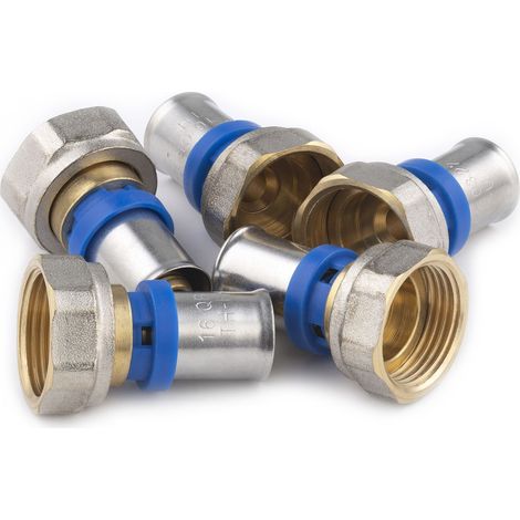 Noyon & Thiebault – Raccord multicouche femelle à sertir Ø16mm – Entrée mâle 20x27 (3/4) – Pression 10 bar – Température 0 à 95°C – Lot de 5 - F20x27