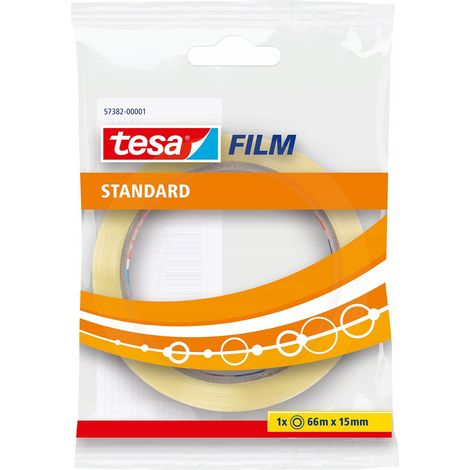 Ruban adhésif de bureau tesa STANDARD, transparent, long, 66 m x 15 mm (1/2)