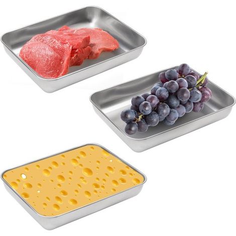 Dailygoody – Panierbehälter-Set – Fleischboxen – Robust und stapelbar – 23 x 20 x 5 cm – Ofen- und gefriergeeignet – Ideal für Fleisch und Obst (1/5)