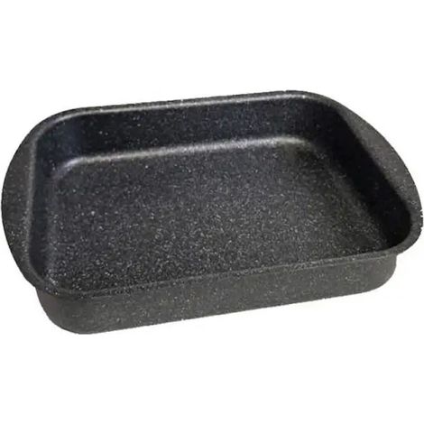 Lasagnera in pietra lavica rettangolare 35x25 cm con rivestimento antiaderente