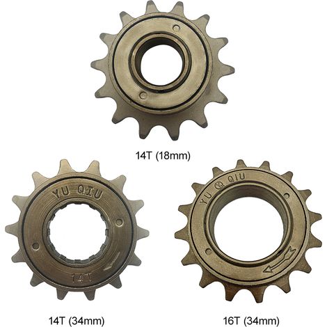 Roue libre de vélo 14/16T 18MM 34MM, pignon de volant d'inertie à vitesse unique, accessoires d'engrenage (1/5)