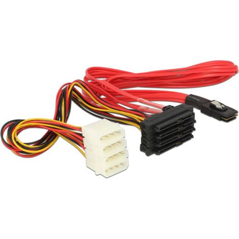Adapterkabel miniSAS-36pin  4x SAS-29pin Verwendung:  Embout von 4 Laufwerken an einen Controller (1/5)