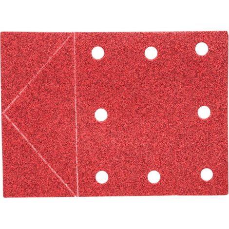 Papel de lija de 115 x 160 mm, con agujeros, perforación para desprendimiento y velcro. K100, 3 unidades. (1/2)