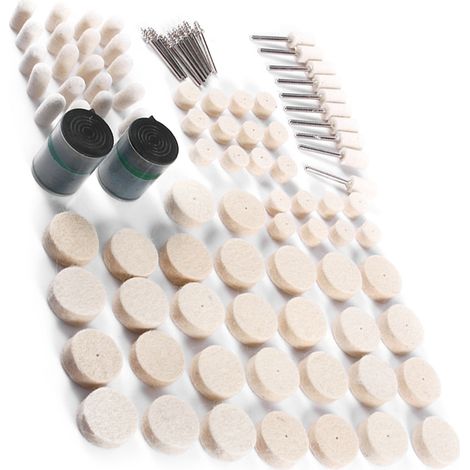 Set mit 90 weichen Filzschleifscheiben zum Polieren und Reinigen von Rotationswerkzeugen. (1/5)