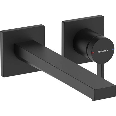Hansgrohe Tecturis E - Grifo empotrado de lavabo, montaje de 2 orificios, EcoSmart, negro mate 73051670 (1/3)