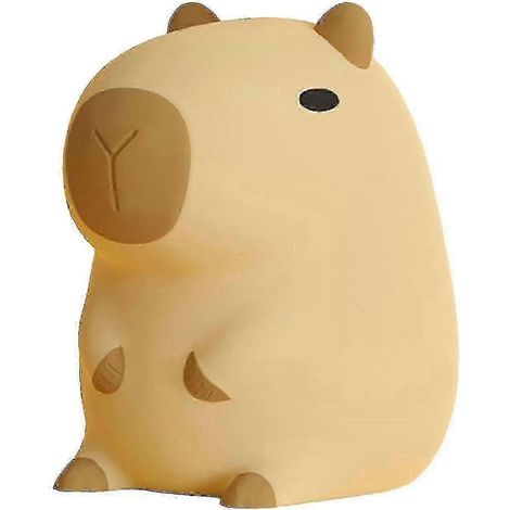 Lámpara de noche Capibara 2024, lámpara portátil de silicona recargable por USB con forma de animal, linda lámpara táctil con forma de capibara para dormitorio, sala de estar y mesita de noche. (1/5)