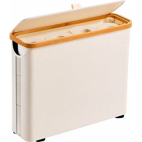 Porte-papier toilette en bambou avec couvercle (1/5)