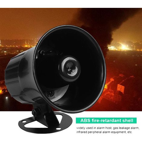 Sirène d'alarme 110dB 12V pour système de sécurité incendie, avertisseur sonore haute puissance (1/5)