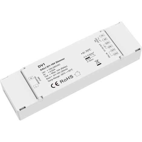 Konverter Dimmer DALI auf 0–1/10 V, kompatibel mit Drucktaster Weiß