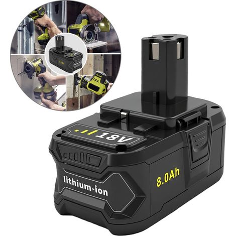 Batterie de remplacement 18V 8.0Ah – Compatible Ryobi 18V P103 et P104 – Pour outils électriques sans fil Ryobi (1/5)