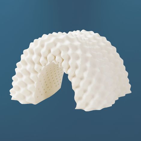 Oreiller de sommeil en latex avec protection cervicale, 35 cm x 55 cm, motif de dent de loup, idéal comme cadeau. (1/5)