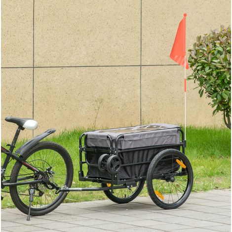Remolque para bicicleta y carrito 2 en 1 40 kg, 130 x 64 x 103 cm, negro HAVRYA (1/4)