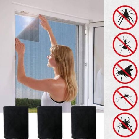 Moustiquaire - 150 x 200 cm - Fixation Auto Agrippante - Pour Fenêtres - Pack de 3 (1/3)