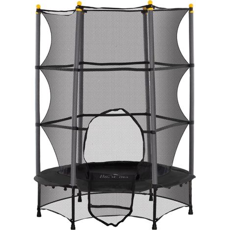 Kindertrampolin Ø140 cm mit Sicherheitsnetz, schwarz, für innen und außen (1/5)
