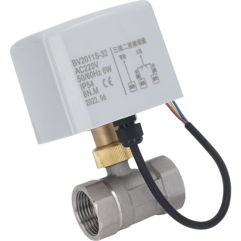 Vanne à bille motorisée en acier inoxydable, actionneur électrique, commande 3 voies, 2 orifices, DN25, 2, 220 V CA (1/5)