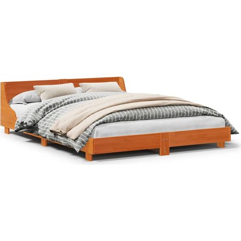 Maison Exclusive - Letto senza Materasso Marrone Cera 150x200 cm in Legno di Pino