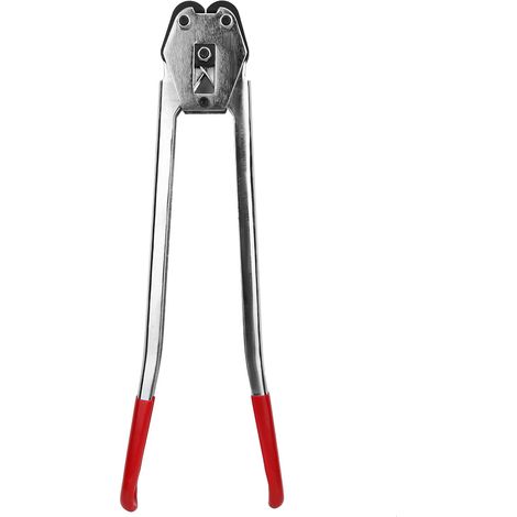 Sangleuse manuelle à sertir et sceller pour bandes PP/PET - Pince de cerclage rouge, outil de scellement de sangle en plastique (1/5)