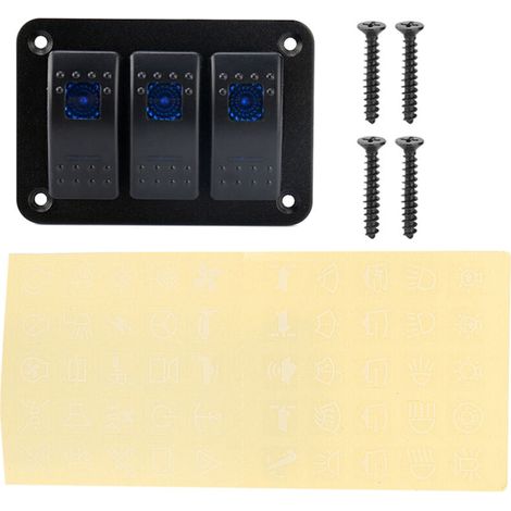 Gang LED On/Off Rocker Switch Panel, Rocker Switch Panel with Overload Protection 12-24V DC IP66 Waterproof for Camper Truck Trailer Marine Vehicles SUV. (1/4)