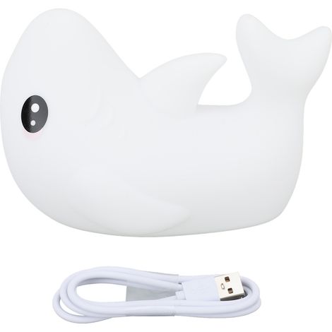 Silikon-Hai-Nachtlicht, mehrfarbige LED, USB-aufladbar, weiches und berührungsempfindliches Licht für Kinder- und Babyzimmer (1/5)