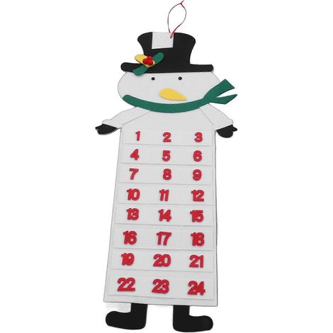 Adventskalender aus Filz mit 24 waschbaren Beuteln, Wanddekoration zum Aufhängen, wiederverwendbarer Weihnachtscountdown (1/5)