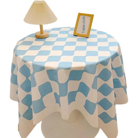 1 Nappe à carreaux, design élégant, matière résistante, pour table ronde, usage étudiant (1/5)