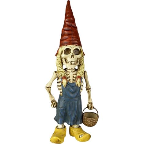 Statue de nain de jardin zombie - Nain de jardin squelette, couple de squelettes et dinosaure squelette, décorations de jardin pour Halloween, crâne en résine pour le Jour des Morts (1/5)
