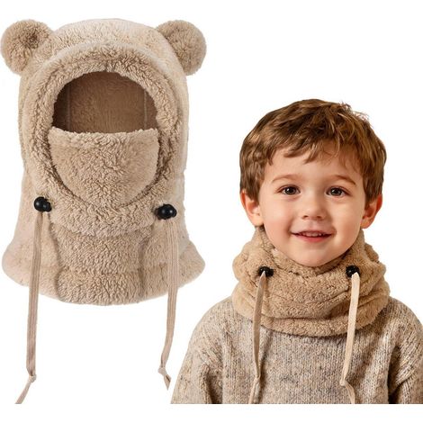 Kinder Sturmhaube Thermo Fleece 3-10 Jahre, Winddicht Warm, Khaki (1/5)
