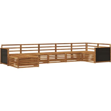 Conjunto de sofás de exterior 7 pcs Natural vidaXL (1/5)