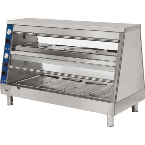 Chauffe-repas à bain-marie avec 2 niveaux, 4x GN 1/1 + 4x GN 2/3 1500x691x932 mm - VIRTUS