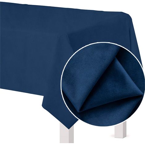 Tischdecke aus mattem Samt, marineblau, 140 x 240 cm