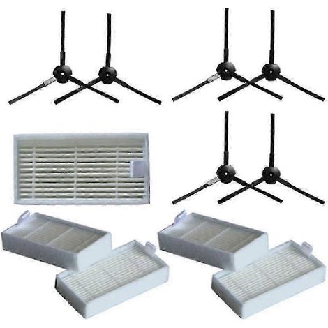 6 brosses latérales et 5 filtres compatibles avec l'aspirateur robot Lidl SilverCrest SSR 3000 A1. Accessoires (1/5)