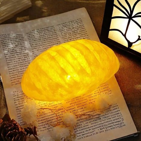 Luz nocturna LED analógica 3D, luz divertida para dormitorio, cama, luz a pilas, iluminación divertida, luz de pan, pan europeo (1/4)