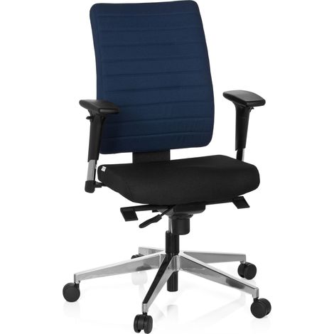 Chaise de bureau / siège tournant PRO-TEC 350 tissu noir / bleu hjh OFFICE