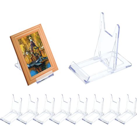 8 PCS Support de Présentation Réglable Transparent - 6 x 11,2 x 10,5 cm - Supports de Plaque Affichage en Plastique,Pour plaques, Menu, publicité, Assiette, Photo (1/5)
