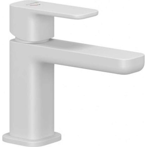 Kludi Renon - Grifo de lavabo con caño Push-Open, EcoPlus, blanco mate 422675375