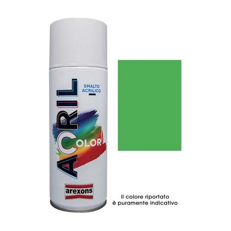 SMALTO SPRAY ACRIL COLOR AREXONS - VERDE GIALLO RAL 6018 ML 400- 6 pezzi
