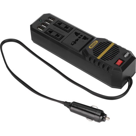 Convertisseur 12V vers 220V 200W Onduleur de Voiture Adaptateur avec Pince Batterie Transformateur de Tension (1/5)
