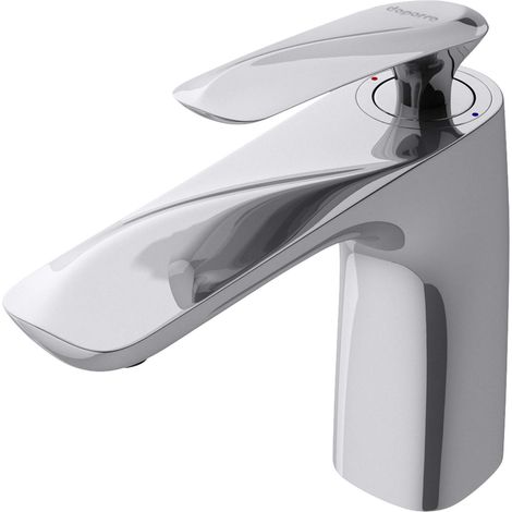 doporro Grifo mezclador monomando de 16,5cm para lavabo plateado para uso práctico (1/5)