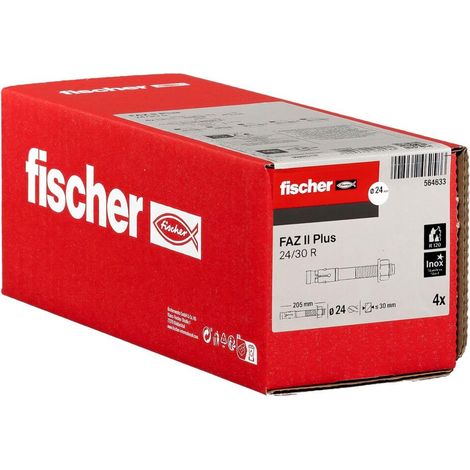 Goujon d’ancrage FAZ II Plus 24x205 -/30 en acier inoxydable/Boite de 4 (1/5)