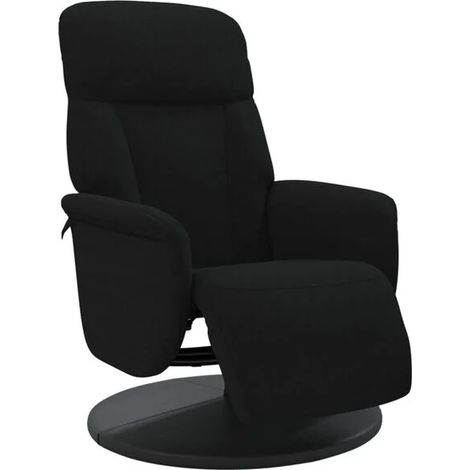 Chaise longue réclinable avec repose-pieds intégré – Fauteuil relax en velours noir élégant pour salon ou chambre (1/5)